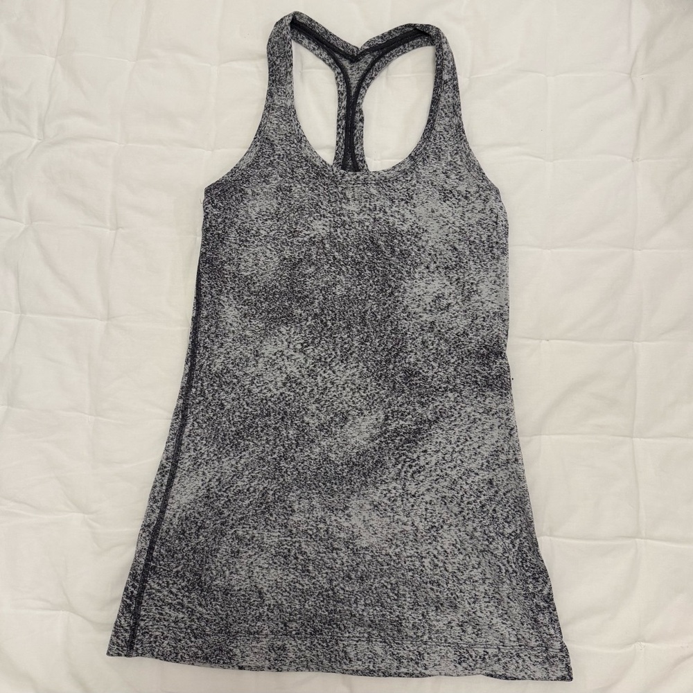 Lululemon Athletica Cool Racerback Loun Black and Gray Tank Top